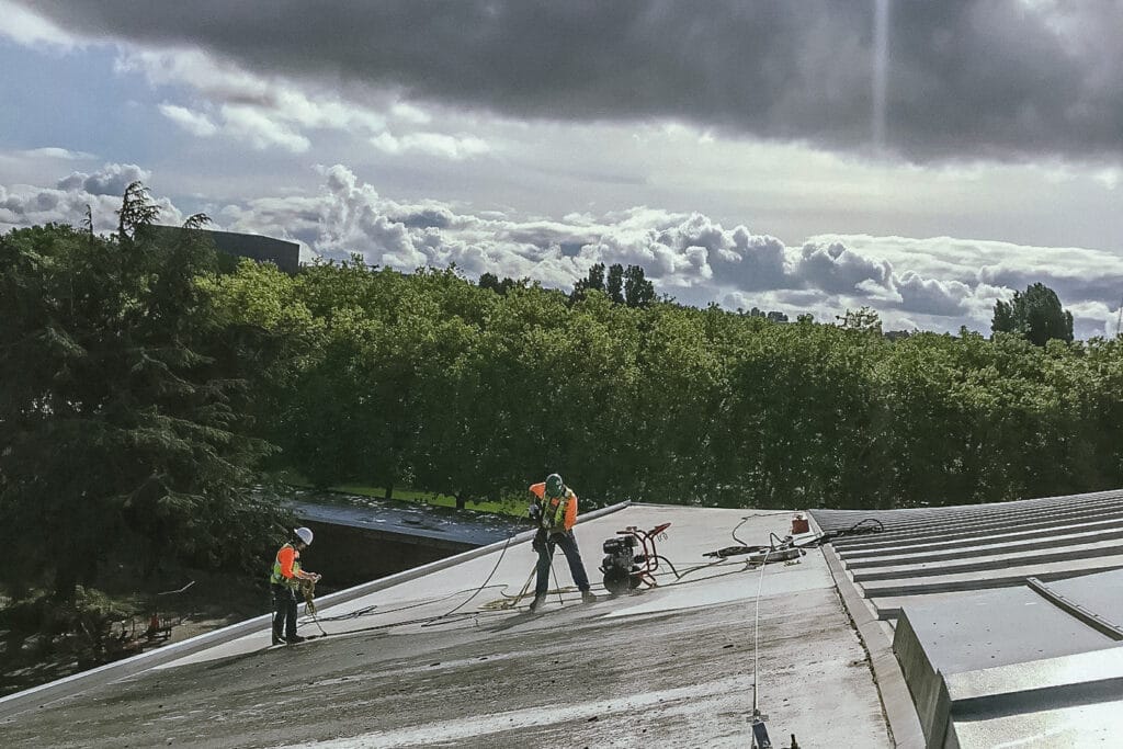 Climate Pledge Arena: Roof Coating 02